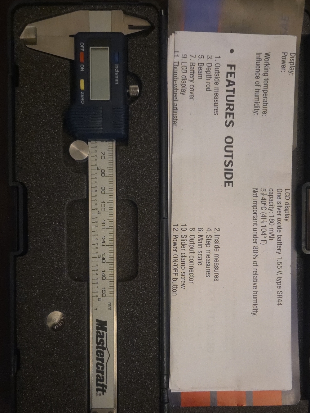 Blue and Silver Digital Caliper - Precision Measuring Tool